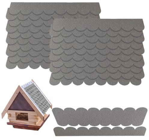 yqdnboi 53 STK Dachschindeln für Vogelhaus,Mini Dachschindeln,Wasserdicht Dachschindeln,Dachschindeln selbstklebend,Selbstklebende Dachpappe Schindeln,für Nistkästen,Kaninchenställe,Insektenhotels