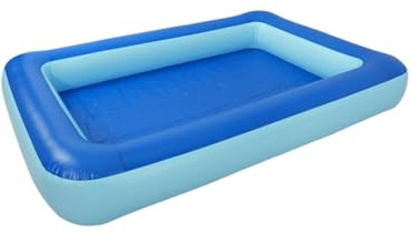 ZGUZMCMK Piscine Gonflable Rectangulaire Enfant PVC Robuste Anti-Fuite Montage Rapide Facile à Transporter Adaptée pour Activités Familiales Fêtes D'Été, 210cm