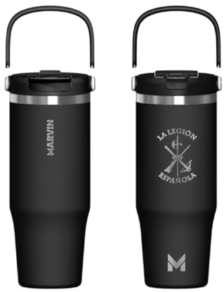 MARVIN THE ICED Escudo La Legión – 1000 ML– Termo Acero Inoxidable Reutilizable – Botella Térmica Premium para Frío y Calor – Estilo Elegante para Deporte, Trabajo y Urbano SOUL