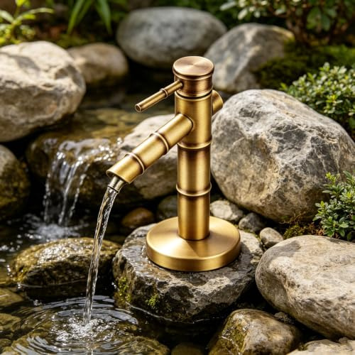 Robinet d'extérieur en laiton résistant au gel, colonne de fontaine d'eau de jardin, robinet d'eau vertical pour patio extérieur, cour et pelouse, robinet de fontaine distributeur(Side inlet,33.5cm)