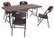 XONE Set Stampo Legno in Resina Composto da Un Tavolo richiudibile (180x75,5x74cm) e 4 sedie Pieghevoli (86x45x50cm), Colore Dark. Set per Interni, Campeggio, terrazze, Giardino