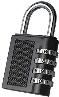 Cadenas à combinaison à 4 chiffres – Serrure pour salle de gym, école, casier d'employé, clôture, loquet et rangement extérieur