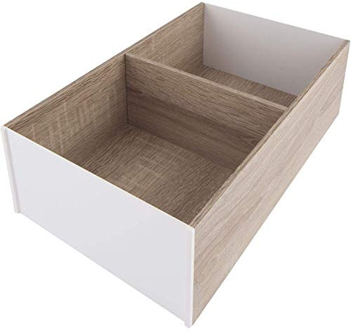 Blum AMBIA-LINE Küchenschubladeneinsätze Rahmen, Breite 218mm Länge371mm Höhe 110mm, Holzdesign Bardolino Eiche, mit Boden, 1 Rahmen und 1 Querteiler, Küchen Organizer