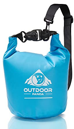 Outdoor Panda Dry Bag | wasserdichter Seesack für Kajak, Kanu, Boot, Strand, Angeln, Rafting, Surfen, Fahrrad, Wandern, Outdoor, Camping | Blau | 5L