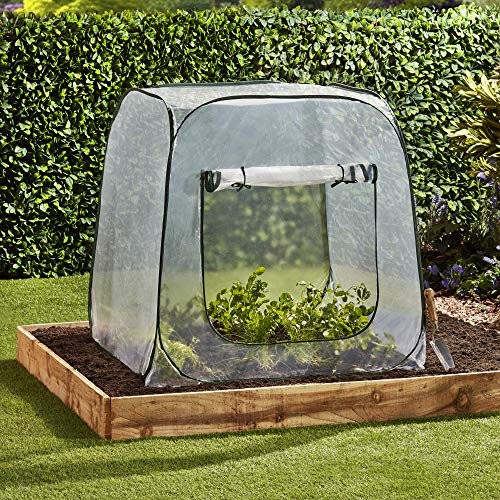 Portable Pop-Up Garden Cloche Mini Greenhouse with Roll-Up Door, Plant Protection Cover for Vegetables, Frost Shield for Outdoor Growing (Pop-up Cloche x2)