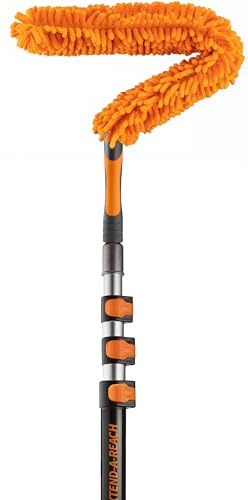 Long Handled Duster with 1.2-4.3m Extension Pole 6.10m Reach // 4-14 ft Flexible Fan Cleaner for Ceiling Fans // Microfiber Ceiling Fan Brush Cleaner with Pole // Best Ceiling Fan Telescopic Duster