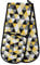 Moyyo Oven Glove Black Yellow Geometric Double Oven Glove Heat Resistant Kitchen Oven Mitt with Soft Quilted Cotton Lining Filling Pot Holders for Basking Cooking Pizza Microwave