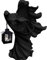 Hells Messenger mit Laterne - Halloween Ghost Statue Laterne,Hölle Messenger Dekoration Lampe,Hexen Statue Gartenfiguren aus Harz Gartendeko,Hexen Figuren Deko Statue,Ornamente für Vorgarten,Rasen