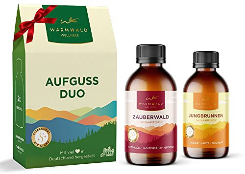 Warmwald - Saunaaufguss - Sauna Aufgussmittel mit natürlichen ätherischen Ölen - Saunaöl - Saunaduft (DUETT - 2 x 100ml)