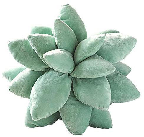Baoblaze 3D Plüsch Sukkulenten Kaktus Dekokissen Neuheit Niedliche Weiche Pflanzen Kissen Couch Wohnzimmer Bauernhaus Wohnkultur Grüne Liebhaber Geschenke - dunkelgrün 45cm