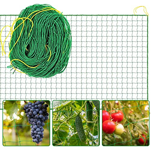 jiuzcare Filet à Plantes Grimpantes 1.8*3.6M Treillis Jardin Filet Support Plante Grimpante Filet PotagerTreillis Jardin Filet avec Grande Mailles Filet à Ramer pour Récolte Concombres, Tomate [Vert]