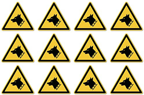 Warnung vor Wachhunden: W013 - DIN EN ISO 7010 / ASR A1.3 - Aufkleber: 2,5 cm, 12 Stück