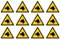 Warnung vor Wachhunden: W013 - DIN EN ISO 7010 / ASR A1.3 - Aufkleber: 2,5 cm, 12 Stück