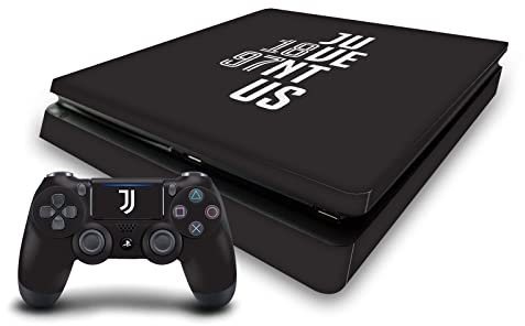 Head Case Designs Offizielle Juventus Football Club Typographie Kunst Matte Vinyl Haut Gaming Aufkleber Abziehbild kompatibel mit Sony Playstation 4 PS4 Slim Console and DualShock 4 Controller