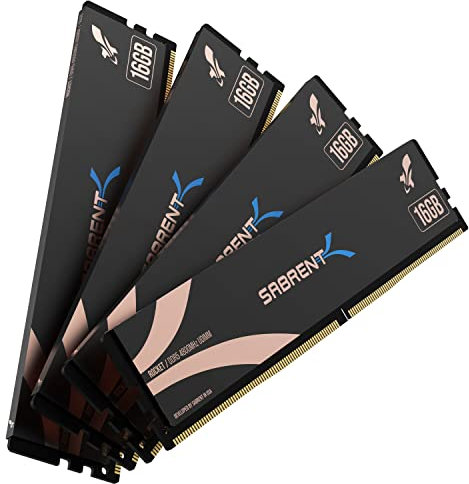 SABRENT Rocket DDR5 64GB U-DIMM 4800MHz Memory Kit (4x16GB) for Desktops and PCs (SB-DR5U-16GX4)