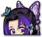 Pure Print Cut Anime Aufkleber Demon Slayer Peeker Wetterfester Sticker für Wanddekoration, Auto, Motorrad & Roller - Kawaii Shinobu Kocho Fanartikel
