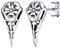 Silvora Wikinger Herren Kompass Ohrstecker 925 Silber Viking Rabenschädel Ohrringe Ohrschmuck Geschenke für Vater Freund Partner Paar
