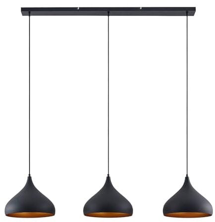 Lindby Pendelleuchte Elamira (Modern) in Schwarz aus Metall (3 flammig, E27) - Deckenlampe Esstischlampe Hängelampe Hängeleuchte Wohnzimmerleuchte