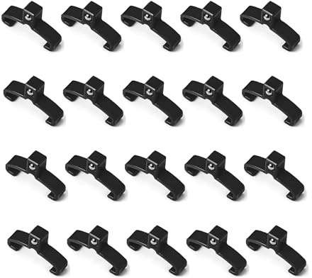 ALOANES 20 Pcs 1/4 inch Drive Clips for ABS Socket Rails Organizer- Aloanes ABS Plastic Rail Organizer Replacement Clips (Black)