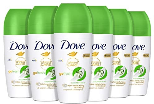 Dove Advanced Care Deo Roll-On Gurke und Grüner Tee, Antitranspirant-Deodorant für Damen (6x50ml)