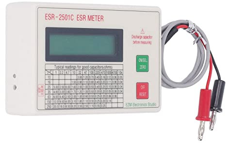 ESR-Kondensatortester, Hochpräzises Kapazitätsmessgerät mit LCD-Anzeige, Leichtes Tragbares ESR-Messgerät mit Intelligenter Abschaltfunktion, Einfach zu Bedienen