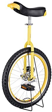 Einrad-Reifen, Chrom, Einrad, Trainings-Stil, Radfahren, mit Ständer, Radfahren, Outdoor-Sport, Fitness, Training, Gesundheit, Gelb, 40,6 cm