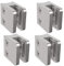 Sellon24® 4 Stück Glashalter Edelstahl V2A Glasklemme Eckig 30x30 MOD29 Glas 4-8mm 42,4/Flach (MOD 29 Rohr 42,4 Gummi 4mm)