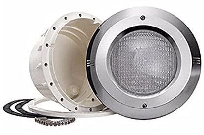 WZYJLyds Led Poolscheinwerfer mit Nische PAR56 Edelstahlmaterial 12V AC IP68 Versenkte Unterwasserlampe für Schwimmbad mit Folientyp 100% Wasserdicht(Warmweiß,18W)