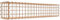 Gabion rouillé 100 cm x 20 cm x 20 cm (L x H x P), maille 5 cm x 5 cm, spirale