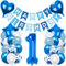 1. Geburtstagsdeko Junge, Luftballon 1. Geburtstag Blau, Ballon 1 Deko zum Geburtstag, 1. Geburtstag Dekoration, 1 Jahr Geburtstagsdeko Blau, Luftballon 1 Geburtstag für Jungen 1 Jahr Deko