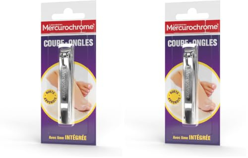 MERCUROCHROME - Coupe-Ongles – Mains & Pieds – Coupe & Lime Les Ongles (Lot de 2)