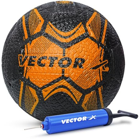 Vector X Street Soccer Gummi-Fußball, maschinell genäht, Training, Spiel, Sport, Praxis, drinnen und draußen, langlebiger und wasserabweisender Fußball für Jugendliche, Männer, Erwachsene