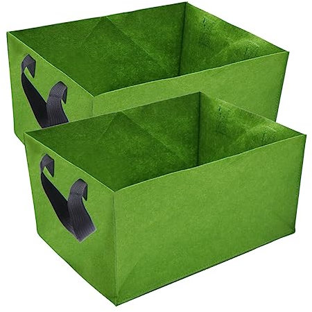 CIMAXIC 2 Pezzi Sacchetto Per La Coltivazione Contenitore Per Frutta Piante Nere Vaso Da Fiori Quadrato Fioriera Per Orto Aerazione Vasi In Tessuto Vasi In Tessuto Non Tessuto Sacchetto