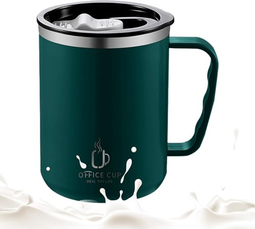Holdes Mug de Voyage Classique - 500 ML - Gobelet Isotherme - avec Couvercle Anti-Fuite - avec Couvercle et poignée - en Acier Inoxydable - pour Le thé