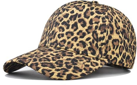 GeRRiT Klassische Herren-Baseballkappe, Leopardenmuster, Zebramuster, Kuhdruck, Tiger-Druck, modisch, Trend, neutral, Outdoor-Kappe, Leopardenmuster, Braun, 58