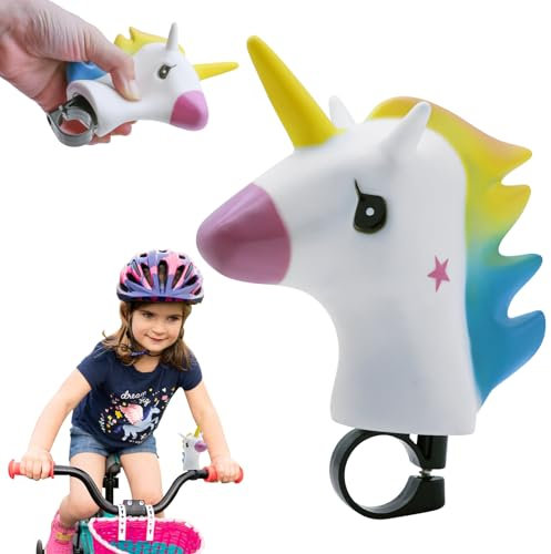 GAROMIA Fahrradklingel Mädchen Jungen Fahrradhupe Kinder Bike Bell Kinder Squeeze Horn Honk für Kinder (Einhorn4)