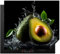 KitchenYeah© Protege Plaque Tapis Pour Induction 60x52 cm Deco Cuisine Protection Vitrocéramique Pour Cuisiniere Avocat - Fruit - Eau - Noir - Vert