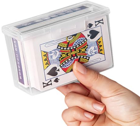 Ldabrye Tragbares Spielkarten-Etui, Behälter, Spielkartenhalter, Organizer, leer, geschlossener Karten-Aufbewahrungsbox