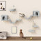 YITAHOME Lot de 8 Murs d'escalade pour Chat, Dispositif d'escalade en Peluche Stable pour Chats, Arbre à Chat Mural avec Griffoirs, Maison, Pont, Escaliers pour Chat et Boule Suspendue, Gris Clair