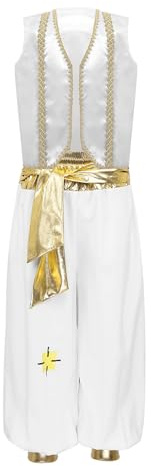 Yihuimin Arabian Prince Street Dance Suits for Boys Silky Waistcoat with Harem Pants