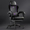 Dowinx Silla de gaming Racing Gamer con cojín de primavera, sillón ergonómico para gaming con masaje lumbar, silla de oficina de cuero PU silla PC silla respaldo ancho 150 kg, lila