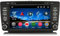 Erisin 8-Kern 4+ 64GB Android 13 Autoradio Mit GPS Navi für Skoda Octavia Yeti Superb Roomster Rapid Touchscreen Unterstützt DVD DAB+ Kabelloses CarPlay DSP WiFi BT5.0 Radio SWC