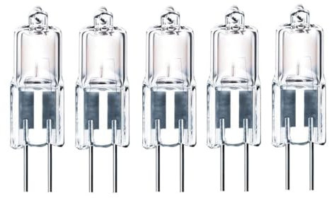 ShuoHui G4 Halogen Bulbs, T3 10W 12V Pin Base Lamps, Capsule Lamp, G4 Socket for Puck Light Under Cabinet, Chandelier, 100 lm Warm White 2700 K (5)