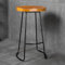 OZSSLJJ Rückenlose Barhocker in Thekenhöhe for die Küche mit Metallbeinen, hohe Holzhocker for die Kücheninsel im Esszimmer(Seat Height: 65CM)