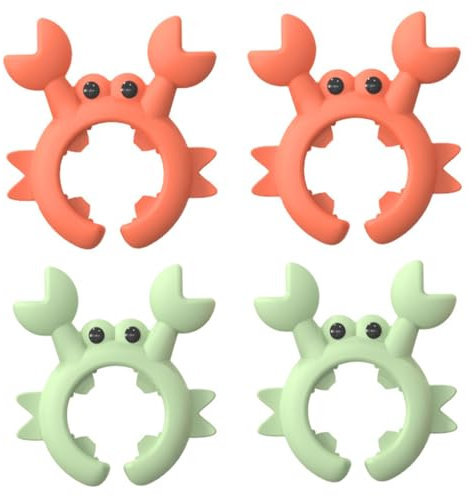 Crab Spatula Holder 4PCS Crab Spoon Holder Silicone Spoon Rest Adjustable Non Slip Cooking Spoon Holder Reusable Silicone Utensil Rest for Pot Boil Over Spill Stopper