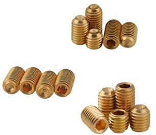 Haroar 50 Stück M3 Grad 12,9 vergoldete Titan-Schrauben-Set-Schraube, Sechskant-Innensechskant, Ringspitze, Madenschraube, Set-Bolzen(8mm)