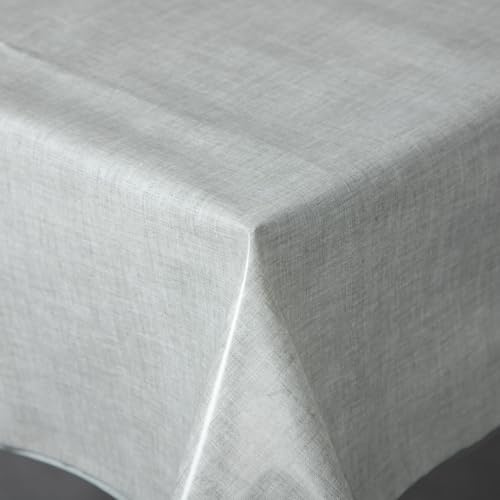 texpot Wachstuch 160 cm rund mit Linien abwaschbar mit Saum Polyester Gartentischdecke