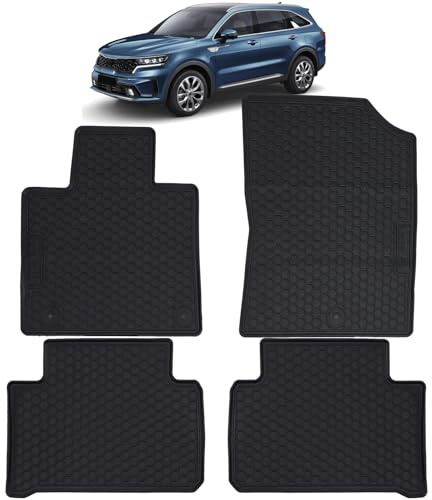 Auto Gummi Fußmatten Schwarz Premium Set für Kia Sorento MQ4 ab 2020