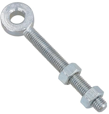 Swing Gate Long Eye Bolts Hinge + Nuts Adjustable Zinc Plated 12 x 100mm 1pc
