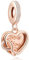 Amieween 925 Sterling Silber Charm für Damen Armbänder Halskette True Love Unlimited Roségold Herz Anhänger Charm 5A Zirkonia Charms für Damen